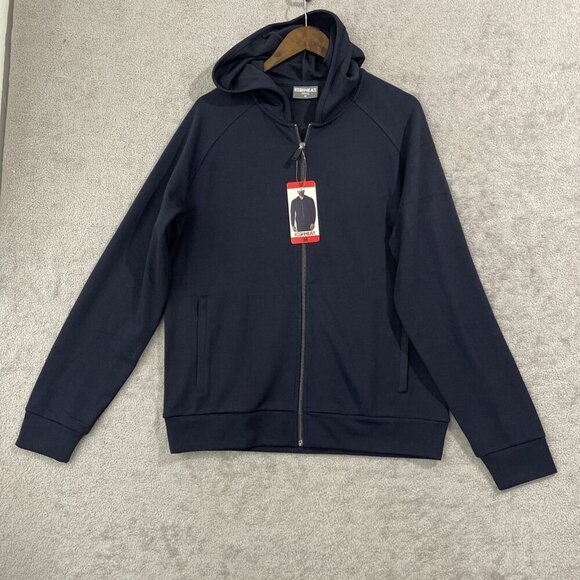 NEW 32 Degrees Heat Men's Full Zip Knit Hooded Jacket, Navy, Size M* - Picture 1 of 8